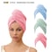 Microfiber Hair Towel for All Hair Style Quick Drying Hair Turban - Perfect for Women, Men and Kids (3 pcs Random colors)