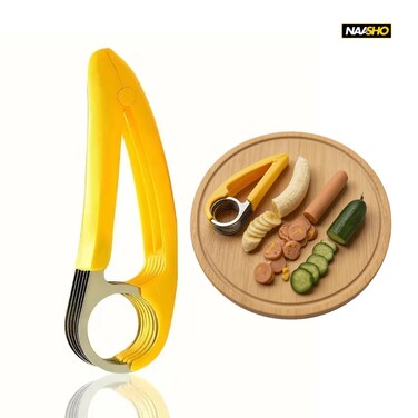 PACK Banana Slicer Stainless Steel Fruit and Vegetable Salad Peeler for Grape Banana Strawberry Fruit Slices Kitchen Cutter Tools