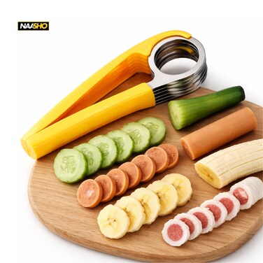 PACK Banana Slicer Stainless Steel Fruit and Vegetable Salad Peeler for Grape Banana Strawberry Fruit Slices Kitchen Cutter Tools