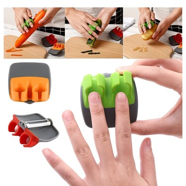 2 Pcs Hand Vegetable Peeler Palm Peeler Rubber Finger Grips,Silicone Finger Grips Kitchen Gadget,Comfortable to Peel Pumpkin,Carrot,Cucumber,Potato and More