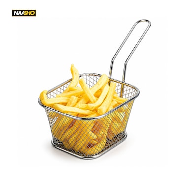 Premium Stainless Steel Fry Basket for Deep Fryer   Perfect for Fries, Snacks &amp; Serving
