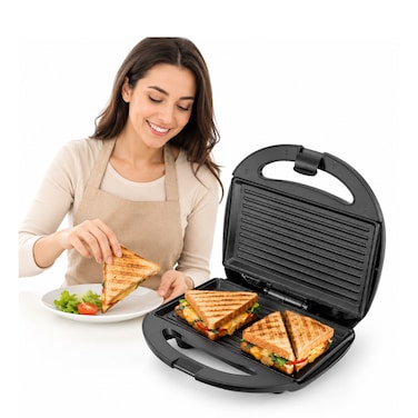 Sandwich Toasters, Panini Presses Non-Stick Plates electric Grill Muffin Maker