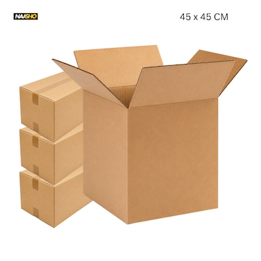 Shipping Carton Box 45x45x45 cm, 5 Ply, Heavy Duty, Strong Packaging Boxes for Moving, Storage, Shipping, Cardboard (Pack of 3)