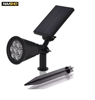 مصباح LED يعمل بالطاقة الشمسية، بإضاءة بيضاء دافئة، مصباح خارجي مقاوم للماء، مزود بقاعدة مدببة للحديقة، العشب، الفناء الخلفي