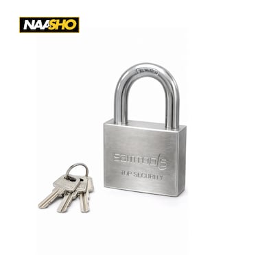 قفل شديد التحمل مع 3 مفاتيح - قفل أمان ذو حلقة فولاذية مقواة للبوابات والأبواب والمخازن والمستودعات والاستخدام الخارجي