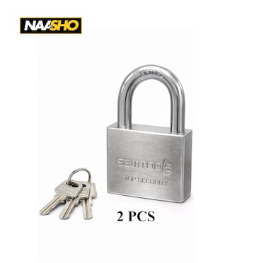 عبوة من قفلين شديدي التحمل مع 3 مفاتيح - قفل أمان ذو حلقة فولاذية مقواة للبوابات والأبواب والمخازن والمستودعات والاستخدام الخارجي