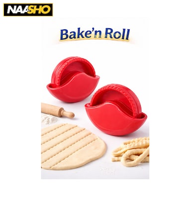 أسطوانة تقطيع العجين للمعجنات والمعكرونة – عجلة تقطيع عجين مموجة للخبز، وشبكة الفطائر، والبسكويت، والمعكرونة المنزلية