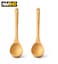 عبوة من ملعقتين خشبيتين طبيعيتين للطبخ، مثالية للشوربة والصلصات والتقديم - أدوات مطبخ صديقة للبيئة لأواني الطهي غير اللاصقة