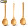 عبوة من 3 ملاعق طهي خشبية طبيعية للشوربة والصلصات والتقديم - أدوات مطبخ صديقة للبيئة لأواني الطهي غير اللاصقة