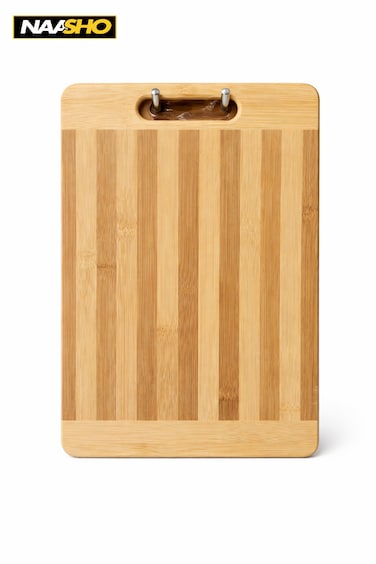 لوح تقطيع من الخيزران 34×24 سم - لوح تقطيع خشبي طبيعي بمقبض للمطبخ، للخضراوات واللحوم وتحضير الطعام