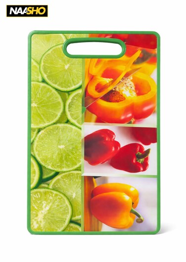 Printed Plastic Cutting Board  &ndash; Non-Slip Kitchen Chopping Boards with Fruit Design, Durable &amp; Easy to Clean