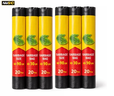 8 لفات من أكياس القمامة الكبيرة 60 × 90 سم (30 جالونًا) - 20 كيسًا قويًا ومتينًا للمنزل والحمام والمطبخ
