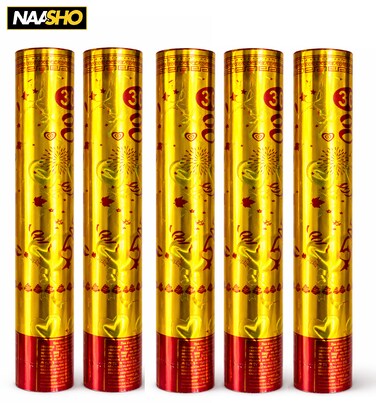 عبوة من 5 مدافع قصاصات ورقية للحفلات - قطعة واحدة للاحتفال بأعياد الميلاد وحفلات الزفاف ورأس السنة الجديدة والمناسبات