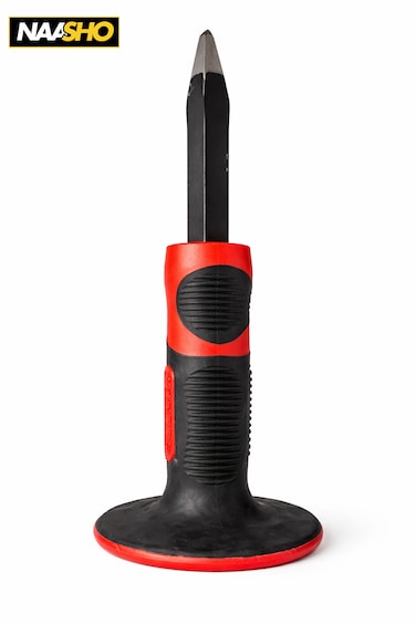 مفك براغي مسطح الرأس شديد التحمل مع واقي لليد - مقبض مانع للانزلاق، مقاوم للصدمات، أداة يدوية متعددة الأغراض
