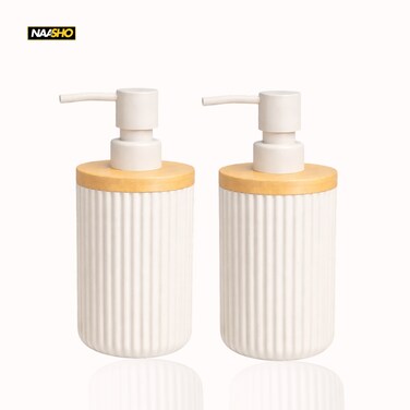 عبوة من قطعتين من موزع الصابون الفاخر المضلع، مضخة غسيل اليدين للحمام العصري، قابلة لإعادة التعبئة
