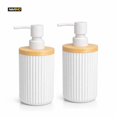 عبوة من قطعتين من موزع الصابون الفاخر المضلع، مضخة غسيل اليدين للحمام العصري، قابلة لإعادة التعبئة
