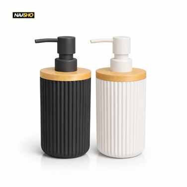 عبوة من 3 موزعات صابون فاخرة مضلعة، مضخة غسيل اليدين للحمام العصري، أنيقة وقابلة لإعادة التعبئة (متعددة الألوان)
