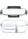 U HOME Glass Meal Prep Containers Glass 3 Compartment- Glass Food Storage Containers - Glass Storage Containers with Lids - Divided Glass Lunch Containers Food Container 24 Ounce