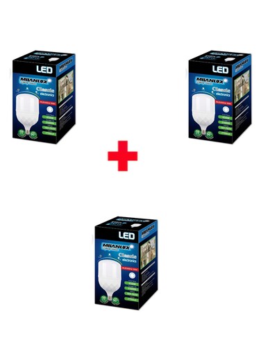 Milanlux Led Bulb, Non-Dimmable , 2700 Lumen, Day-Light White (6500), 30W, E27 Base, Buy 2 Get 1 Free