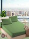 Faded Green Single Size Stripe Deep Pocket Bed Sheet Set Cotton 120x200+15cm