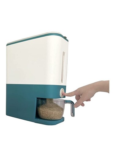 Rice Dispenser With Measuring Cup Blue/White 12kg