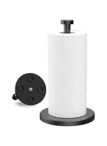 Xspring Paper Towel Holder Countertop, Stainless Steel Kitchen Paper Towels Holder, Paper Towel Holder with Suction Cups, Standing Paper Towel Holder, Suitable for Toilet, Kitchen, Bathroom