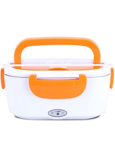 Dubai Gallery Portable Electric Lunch Box White/Orange 24.5X11X11Cm AMZ-N44173479A