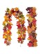 GGEROU 2pcs Fall Decor Enlarged Maples Leafed Halloween Fall Decorations for Home Fall Lights Thick Leafs Garlands, Total 32.8Ft 100LED Battery Operated Waterproof Thanksgiving Decor (No LED Light)