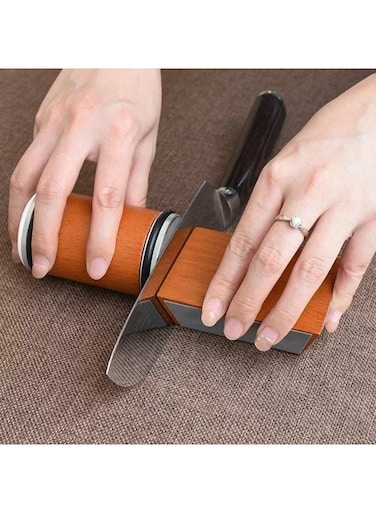 Knife Sharpener, Magnetic Roller Sharpening System for Kitchen Knives, Provides 20 Degree Angle, Manual Knife Sharpening Tool for Straight Edge Blades 2025