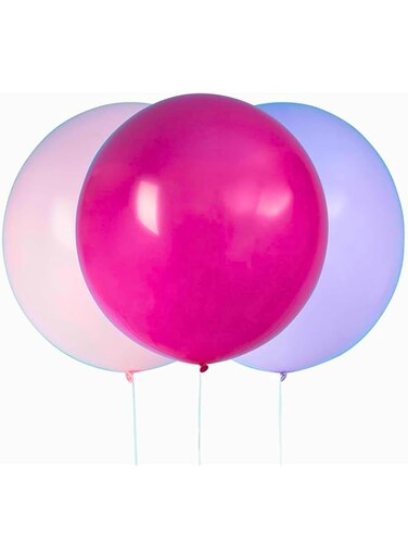 Unique Party 54581 - 24" Big Latex Purple, Pink &amp; Hot Pink Balloons, Pack of 3