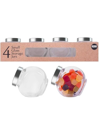 RSW Glass Storage Jars 4-Piece Set, Small
