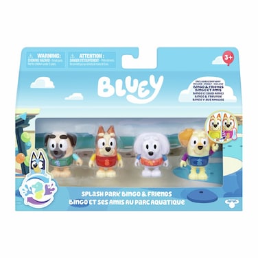 Bluey Splash Park Bingo &amp; Friends Figure Pack (6.35 cm, Pack Of 4)