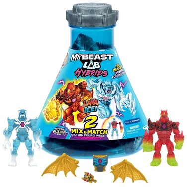 MrBeast Lab Hybrids Hyper Fusion Series Lava And Ice Mix &amp; Match Figures Pack (10.16 cm, Pack Of 2)