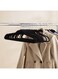 Box Black Flocking Clothes Hangers - Set of 30