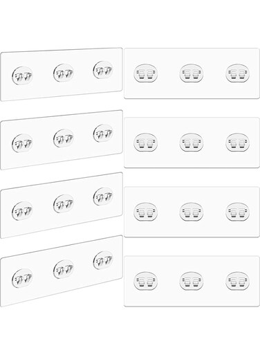 8 Pcs Corner Shower Caddy Adhesive Sticker Replacement 3 Hooks for Shower Caddy Rack Shelf Soap Dish Basket Wall Hanging Hook with Strong Sticky, No Drilling Bath Toilet Kitchen Organizer Accessories