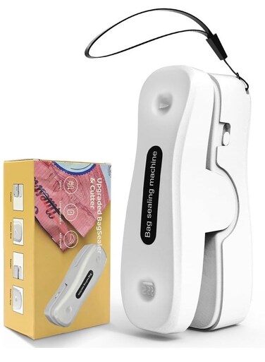 Mini Bag Sealer Rechargeable 2-in-1 Snack Sealer with Magnet Portable Bag Resealer USB Mini Sealer for Chip Bag Plastic Bag Storage Freshness