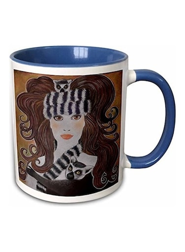 3D Painted Coffee Mug Red/Black/White