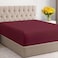 Hotel Quality 100% Cotton Fitted Bed Sheet with Deep Pockets - Burgundy, 180 x 200cm