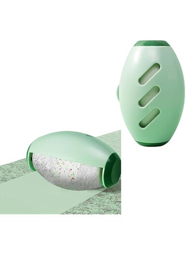 Oasisgalore Washable Reusable Gel Sticky Roller Balls 1 Piece Set, Mini Travel Size Clothes Sticky Roller Balls, Sticky Pet Removal Tool (Green)