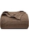 Ultra Soft 400gsm Waffle Weave Blanket Queen Size (230cm x 230cm), Cozy Woven Blanket for Bed, Decor, Sofa, Cocoa Brown