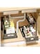 LOVE LOVE BELOVED Under Sink Organizer and Storage, 2 Tier Slide Out Cabinet Basket Organizer, Sturdy Metal Under Counter Storage Organizer for Bathroom Kitchen, Black, 1 Pack