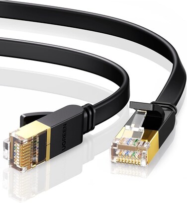 UGREEN Ethernet Cable Cat7 2M Gigabit Network Cord High-Speed Flat 10Gbps Shielded Internet Wire RJ45 Ethernet Cable Patch Compatible for Gaming PS5 PS4 PS3 Xbox Laptop Modem Router Computer