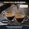 BLACKSTONE Double Wall Demitasse Glass Cups Set of 2, 100 ML Clear Espresso Coffee Cups with Handle for Hot and Cold Drinks, DH902