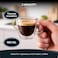 BLACKSTONE Double Wall Demitasse Glass Cups Set of 2, 100 ML Clear Espresso Coffee Cups with Handle for Hot and Cold Drinks, DH902