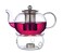 BLACKSTONE Double Wall Glass Teapot Set 1L with Stainless Steel Infuser & Glass Warmer Stand Clear Arabic Tea Pot with Lid for Loose Leaf, Herbal & Blooming Tea, TP213 (TEAPOT SET WITH WARMER)
