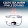 BLACKSTONE Borosilicate Glass Teapot Warmer Stand Candle Tea Base for Teapots up to 9cm Base Diameter Transparent Tea Light Holder, TP213 (GLASS WARMER ONLY)
