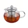 BLACKSTONE Borosilicatet Teapot Set 600ML with Stainless Steel Infuser Clear Arabic Tea Pot with Lid for Loose Leaf, Herbal & Blooming Tea, TP205 (600 ML)