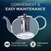 BLACKSTONE Borosilicate Glass Teapot 1L with Stainless Steel Infuser Clear Heat Resistant Tea Pot with Lid Loose Leaf & Herbal Tea Maker, TP313 (1 L, TEAPOT ONLY)