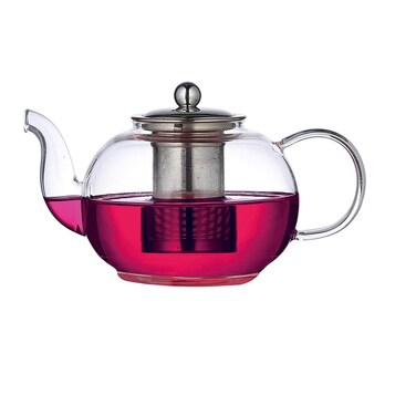 BLACKSTONE Borosilicate Glass Teapot 1L with Stainless Steel Infuser Clear Heat Resistant Tea Pot with Lid Loose Leaf & Herbal Tea Maker, TP313 (1 L, TEAPOT ONLY)