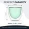 BLACKSTONE Double Wall Glass Coffee Mugs 250ML Hot & Cold Borosilicate Insulated Glasses for Home, Cafe & Restaurant, DG824 (GREEN, 2 PIECE SET)